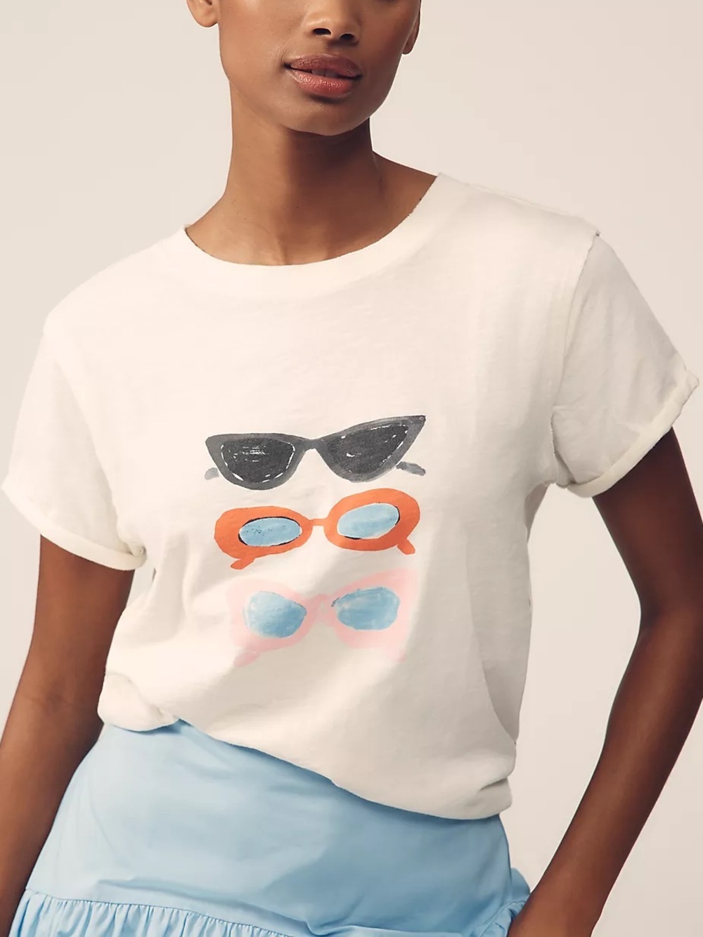 NWOT Phthalo Ruth x Anthropologie Sunglasses Graphic Tee Size Large Petite